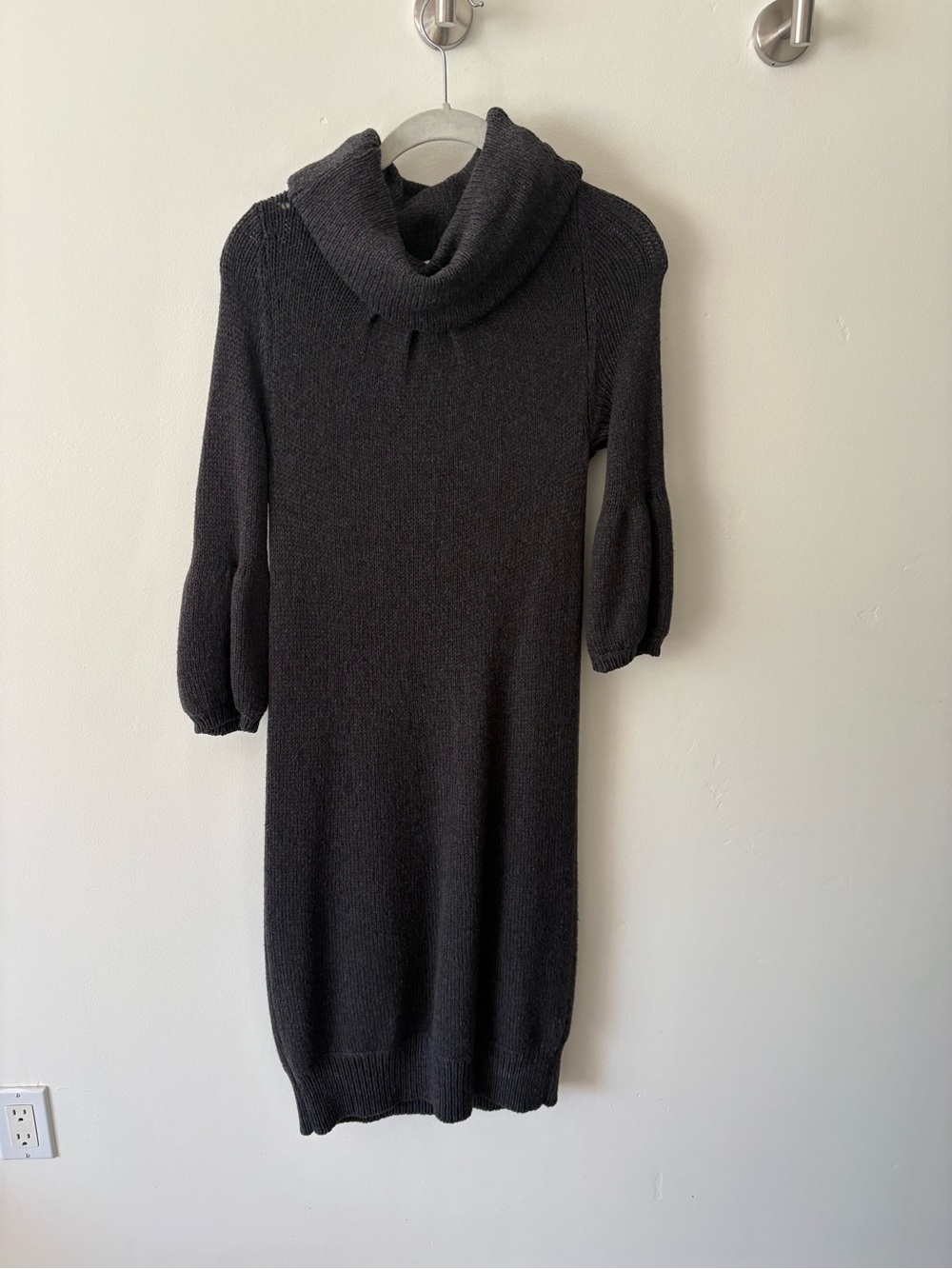 Vince Black Cowl Neck Knit Cashmere Sweater Dress